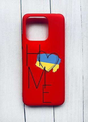 Матовый чехол на xiaomi redmi 12c красный :: дом украина (принт 353)