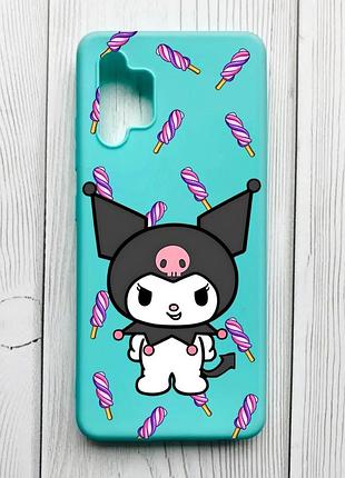 Матовый бирюзовый чехол на samsung galaxy a32 куроми (принт 390)