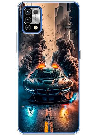 Чехол силиконовый с картинкой на umidigi power 5 (машина bmw i8)