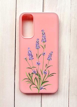 Матовий чохол на samsung a34 5g рожевий гілочки лаванди (принт 266)