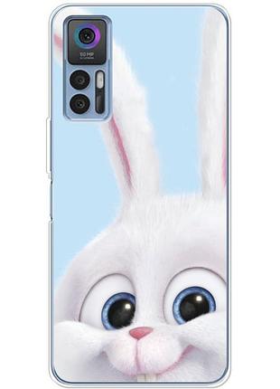 Чехол силиконовый с картинкой на tcl 30 plus (кролик снежок)