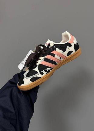 Женские кроссовки adidas samba cow print адидас самба 4