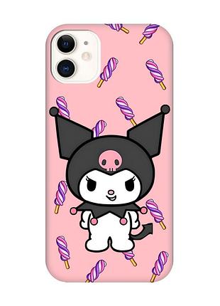 Матовый розовый чехол на apple iphone 11 (6.1) куроми (принт 390)