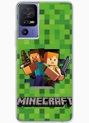 Чохол силіконовий з картинкою на tcl 40 se (майнкрафт, minecraft)