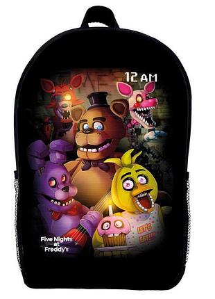 Рюкзак фнаф аніматроніки 5 ночей з фредді (school gear bag fnaf 07) чорний, 39 х 27 х 14 см