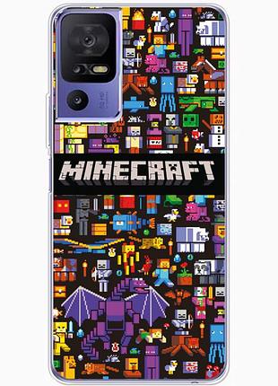 Чохол силіконовий з картинкою на tcl 40 se (майнкрафт, minecraft)