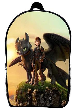 Рюкзак как приручить дракона (school gear bag беззубик 03) черный, 39 х 27 х 14 см