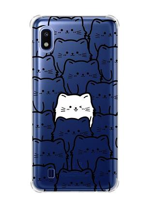 Чехол с утолщёнными углами для samsung galaxy a10 (2019)/a105 котики (принт 392)