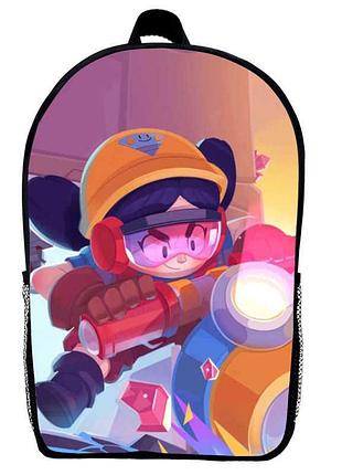 Рюкзак бравл старс джеки (school gear bag brawl stars 012) черный, 39 х 27 х 14 см