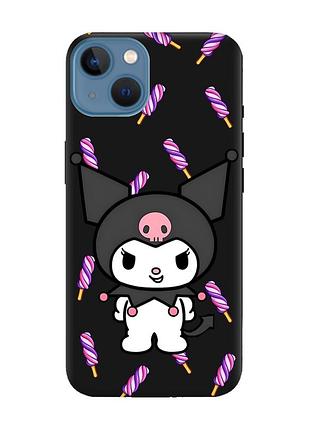 Матовый черный чехол на apple iphone 13 куроми (принт 390)