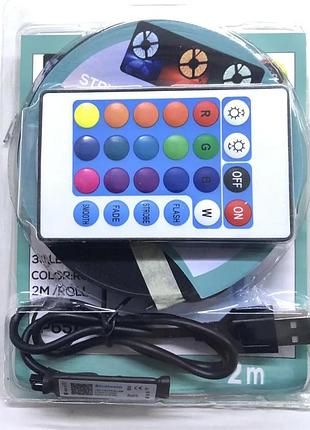 Светодиодная лента rgb 5050 2 м для фоновой подсветки телевизора с usb и bluetooth