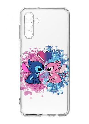 Прозорий чохол на samsung galaxy a54 5g / a546 стіч і ангел (принт 391)