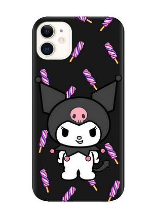 Матовий чорний чохол на apple iphone 11 (6.1) куромі (принт 390)