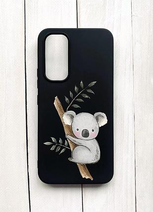Матовий чохол на samsung galaxy a54 5g (a546) чорний коала (принт 132)