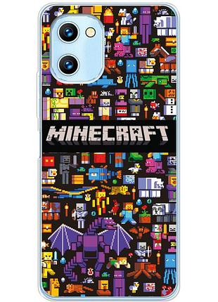 Чехол силиконовый с картинкой на umidigi g1 max (майнкрафт, minecraft)