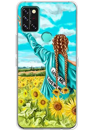 Чохол силіконовий з картинкою на umidigi a9 pro (патріотичний, дівчинка українка)