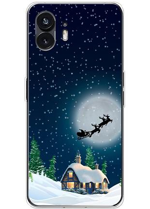 Чехол силиконовый с картинкой на nothing phone (2) (новогодний)