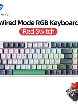 Machenike k500 универсальная проводная механическая игровая клавиатура k500 с подсветкой червоні
