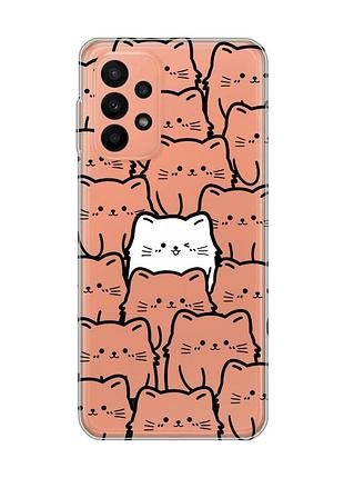 Прозорий чохол на samsung galaxy a23 4g котики (принт 392)