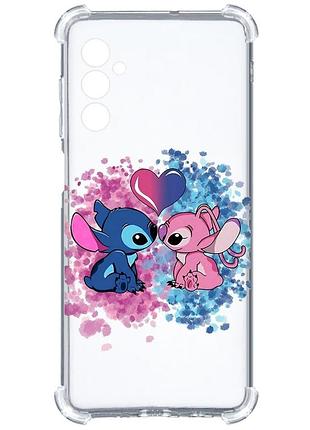 Чохол з потовщеними кутами на samsung galaxy a14 5g стіч і ангел (принт 391)