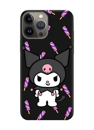 Матовый черный чехол на apple iphone 13 pro куроми (принт 390)