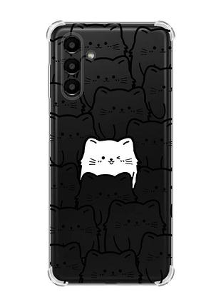 Чохол із потовщеними кутами на samsung galaxy a04s/a13 5g котики (принт 392)