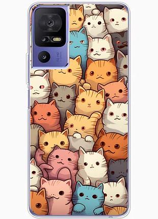 Чохол силіконовий з картинкою на tcl 40 se (котики)