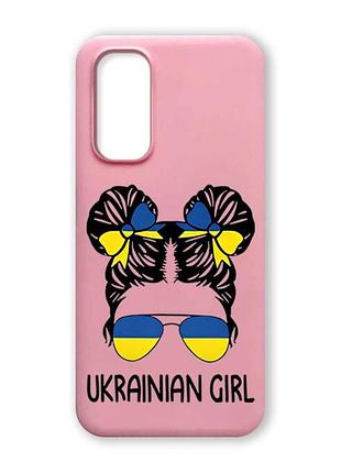 Матовый розовый чехол на xiaomi redmi note 11 4g украинская девушка (принт 113)