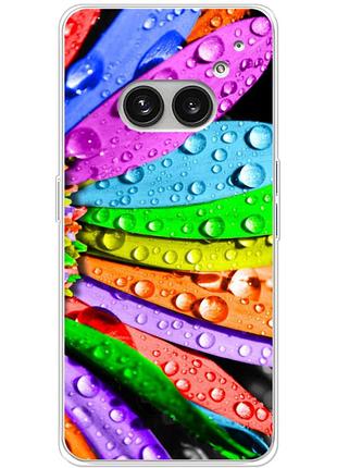 Чехол силиконовый с картинкой на nothing phone (2a) (цветные листья)