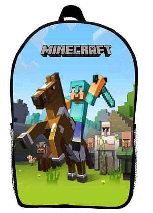 Рюкзак майнкрафт minecraft (school gear bag м01) черный, 39 х 27 х 14 см