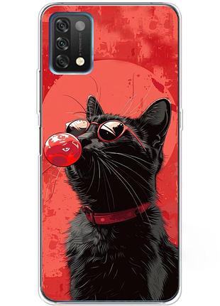 Чехол силиконовый с картинкой на umidigi a11 (стильный котик)