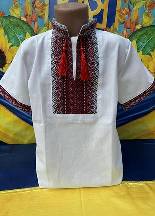 Вышиванка для мальчика короткий рукав 7-8-9-10-11 лет 128