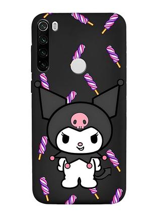 Матовый черный чехол на xiaomi redmi note 8t куроми (принт 390)