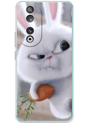 Чехол силиконовый с картинкой на huawei honor 90 (кролик снежок)