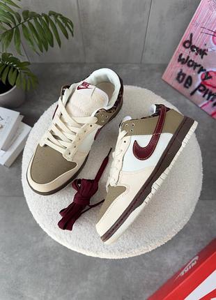 Жіночі кросівки nike sb dunk low khaki leopard найк данк