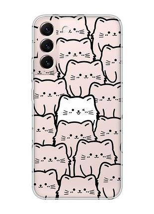 Прозорий чохол на samsung galaxy s22 котики (принт 392)