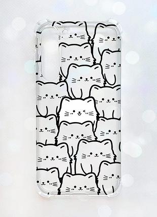 Чехол с утолщёнными углами на samsung galaxy s23 plus котики (принт 392)
