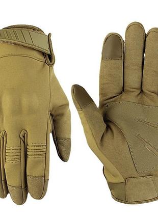 Зимние тактические перчатки softshell койот