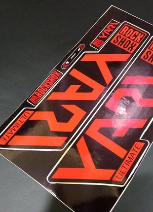 Красные наклейки на вилку перья рокшок рок шок rock shox велосипеда yary яри широкие ультимат