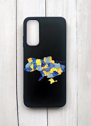 Матовий чохол на samsung galaxy a05s (a057) чорний карта україни (принт 261)