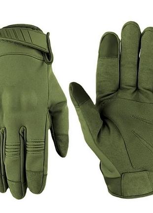 Тактические перчатки зимние softshell олива