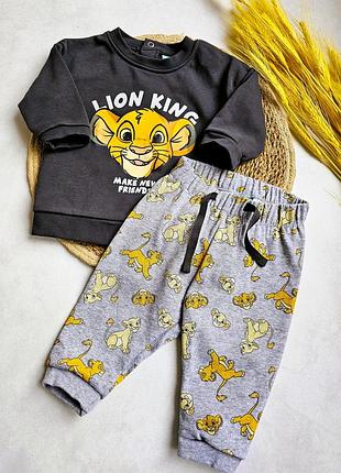 Дитячий костюм двонитка disney body 62-68 см lion king сірий 012888
