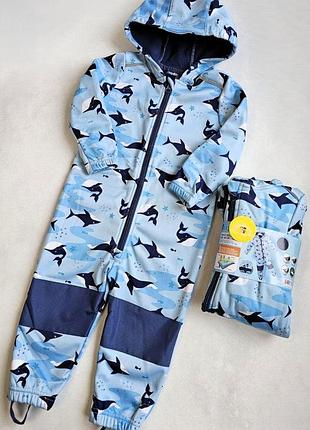 Софтшел комбінезон на флісі lupilu 86-92 см водонепроникний softshell