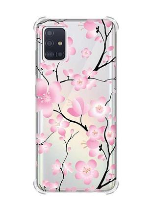 Чохол з потовщеними кутами для samsung galaxy a51(2020)/a515 квітуча сакура (принт 282)