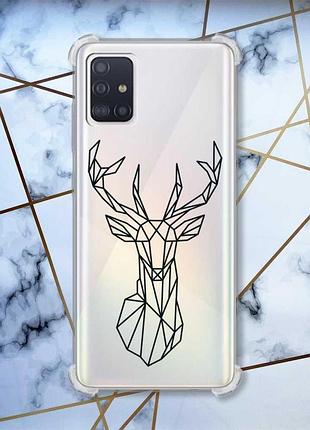 Чохол з потовщеними кутами для samsung galaxy a51(2020)/a515 олень (принт 128)