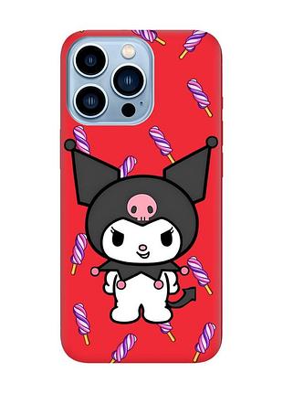 Матовий червоний чохол на apple iphone 13 pro max куромі (принт 390)
