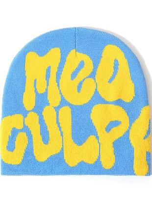 Мужская / женская / унисекс зимняя шапка "mea culpa"