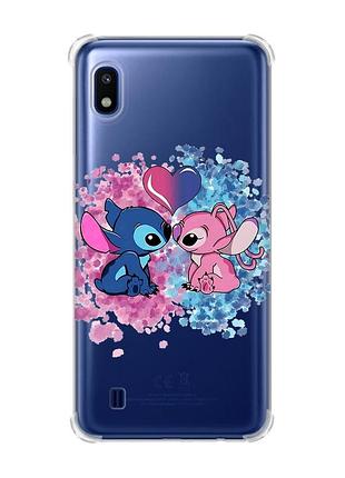 Чохол з потовщеними кутами на samsung galaxy a10 (2019)/a105 стіч і ангел (принт 391)
