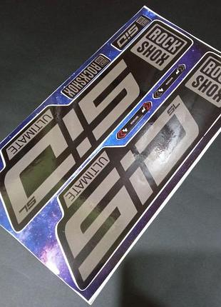 Темно серые наклейки на вилку перья рокшок рок шок rock shox велосипеда сид sid ультамит ультимейт ultimate 2023