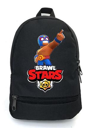 Рюкзак big бравл старс эльпримо school bag (bs -054) черный (43 х 30 х 17 см)